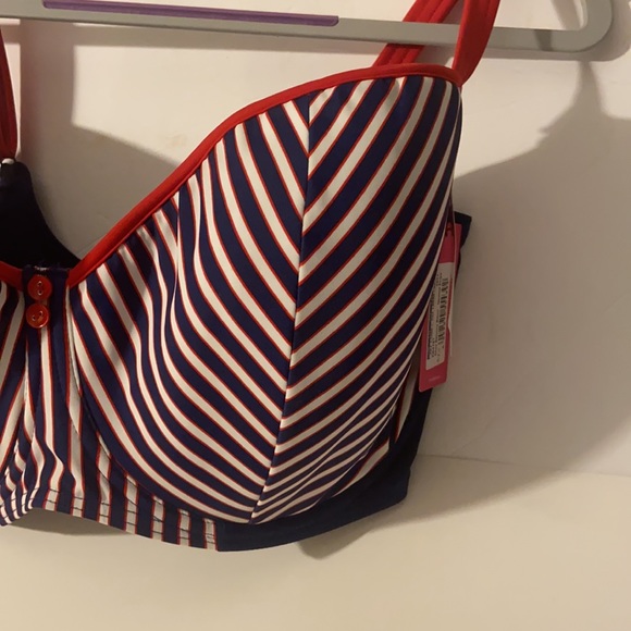 Curvy Kate nautical bikini swim top NWT Size 32M - Picture 4 of 15